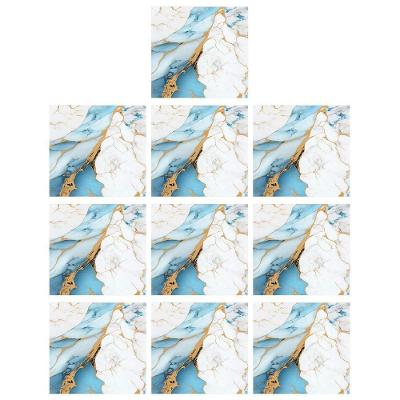Papel de Parede Marmore 3D Liso Moderno PVC Autocolante Azul Leva Pra Casa 10 Uni
