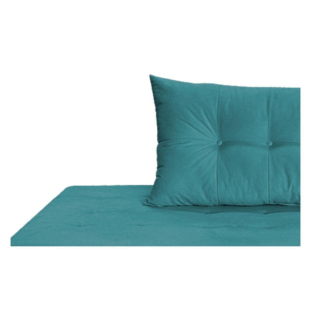 Recamier Azura 160cm Com Almofada Lado Esquerdo Suede Cor Azul Turquesa - 3