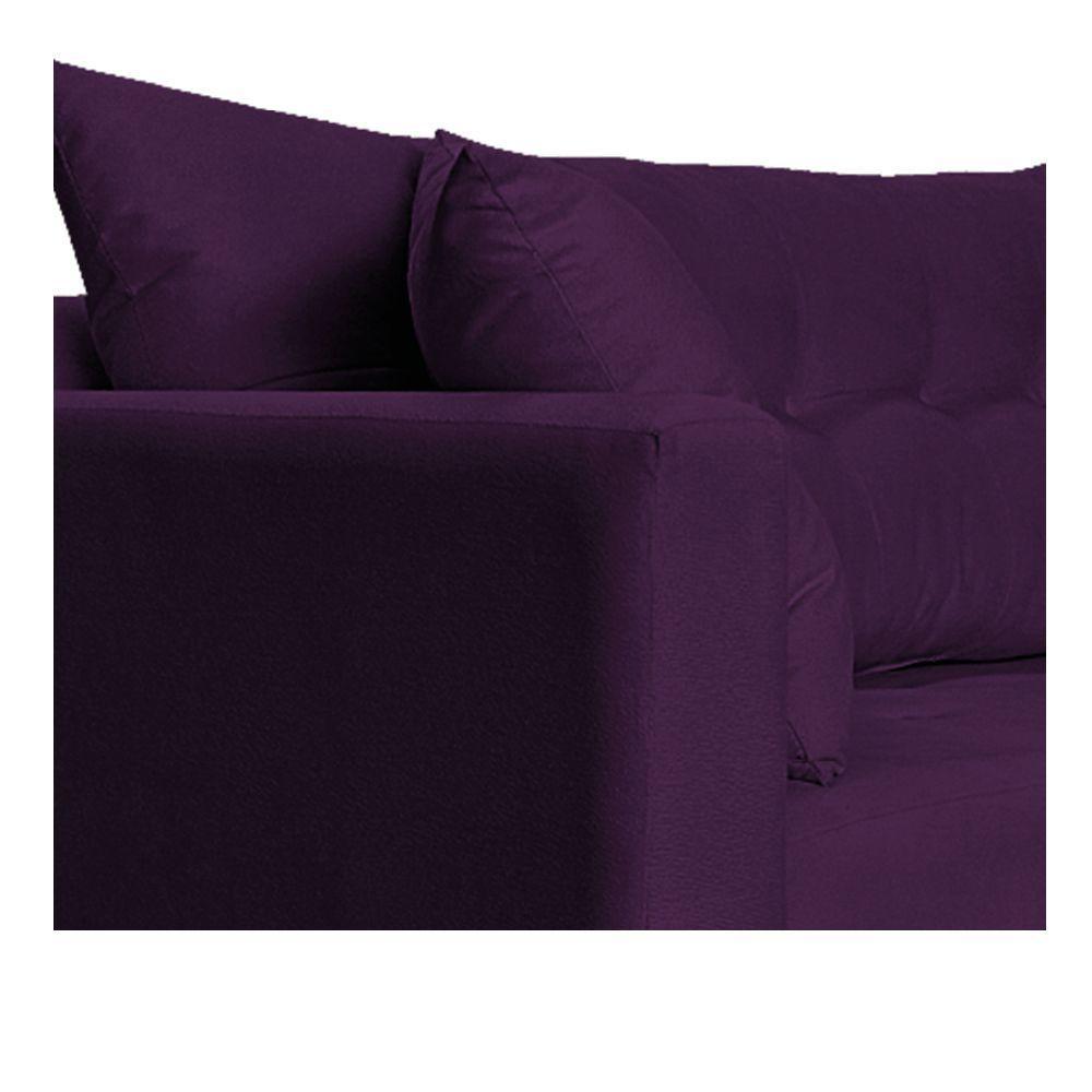 Recamier Azura 160cm Com Almofada Lado Direito Suede Cor Roxo - 3