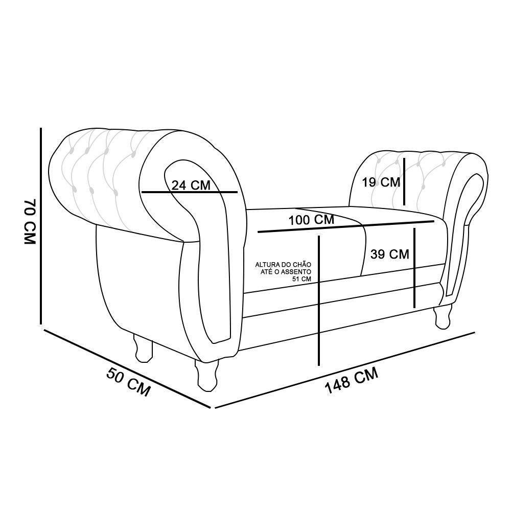 Recamier Barcelona Suede Bege com Strass - 4
