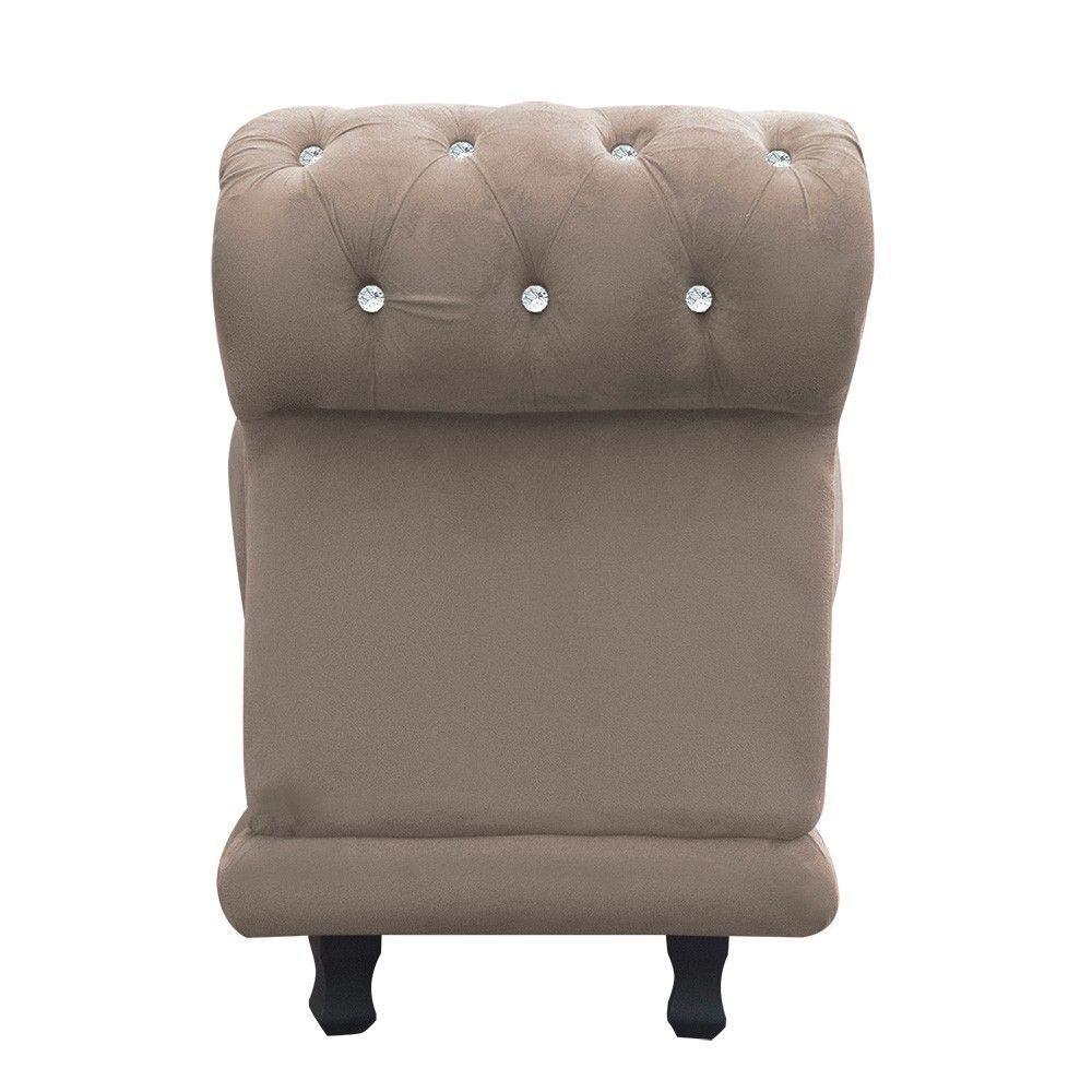 Recamier Barcelona Suede Bege com Strass - 5