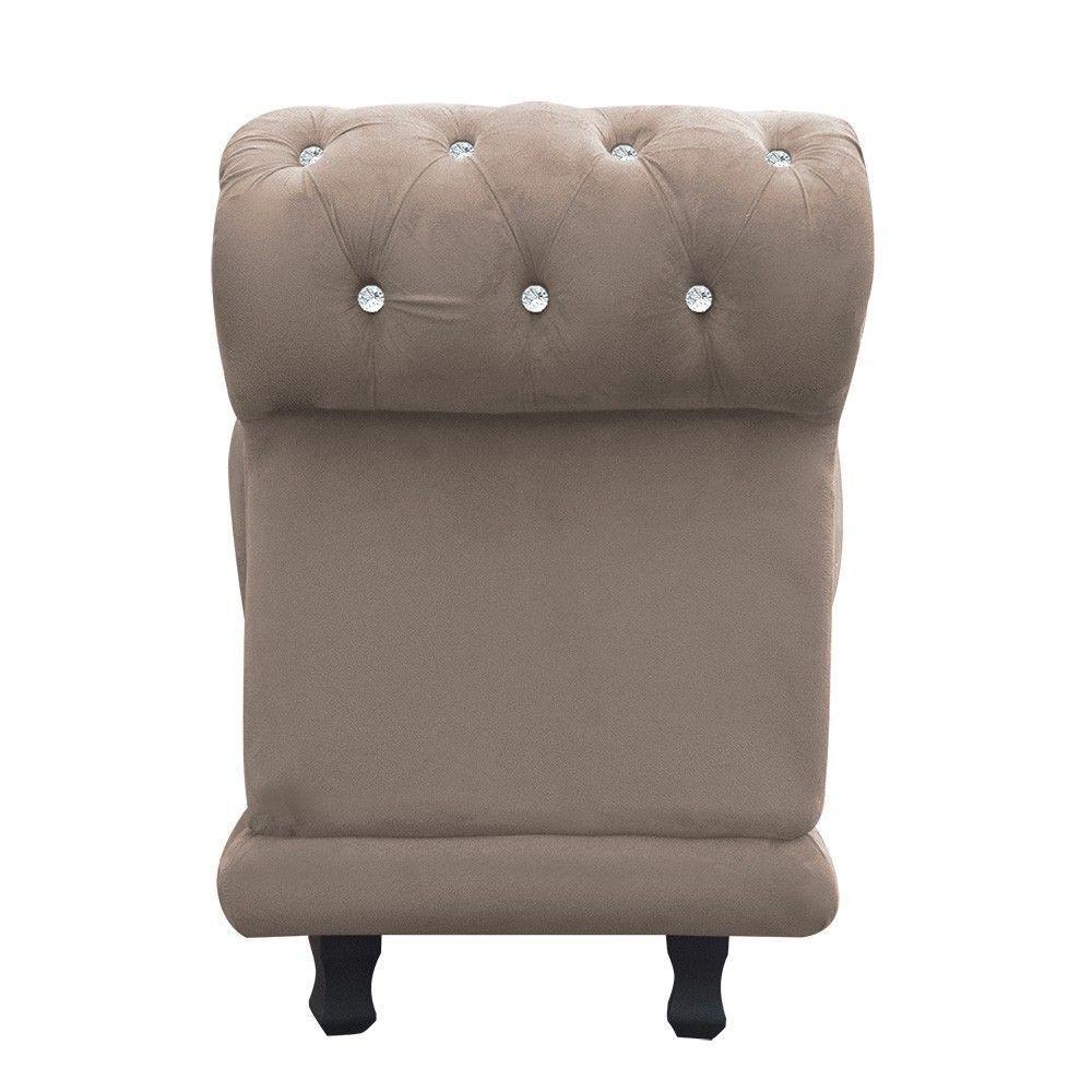 Recamier Barcelona Suede Bege com Strass - 8