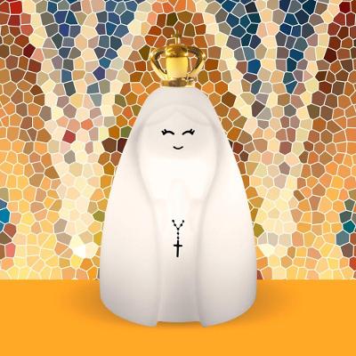 Luminária Nossa Senhora com Luz Indireta e Coroa Dourada para Oratório Bivolt