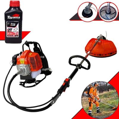 Roçadeira Costal GRC430 à Gasolina 43cc 1,7HP com Lâmina e Carretel + Óleo TOYAMA 500ml 2T Terra
