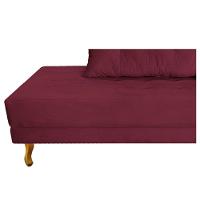 Recamier Azura 140cm Com Almofada Lado Esquerdo Suede Cor Bordô - 2
