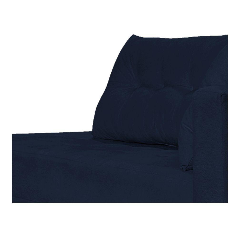 Recamier Azura 140cm Com Almofada Lado Esquerdo Suede Cor Azul Marinho - 4