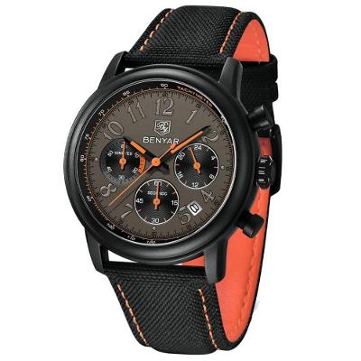 Relógio Esportivo Masculino Quartzo Militar com Pulseira em Nylon Laranja