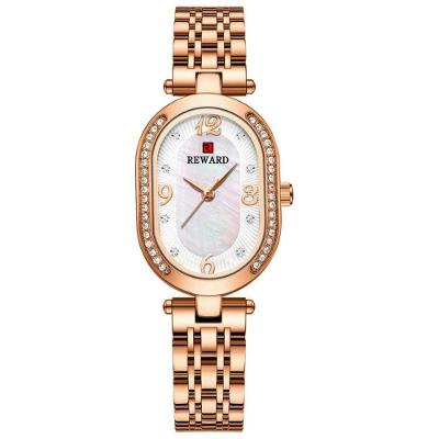 Relógio de Pulso Feminino Minimalista Analógico em Aço Inox Dourado Reward