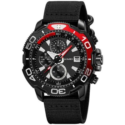 Relógio Esportivo Masculino Multifuncional com Pulseira de Nylon Preto Skmei