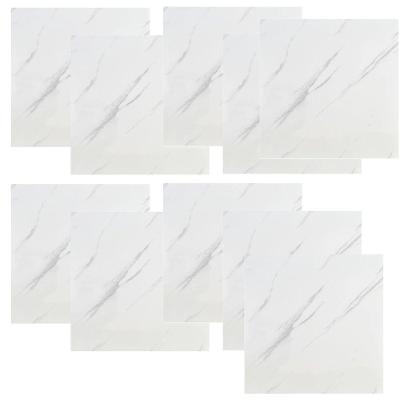 Placa Adesiva 3D Marmore Liso Sólido PVC Autocolante Removível Branco Compre Desejos 10 Unidades