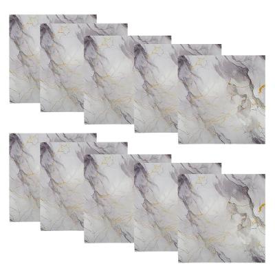 Placa Adesiva Autocolante Papel Parede Marmore Falso 3D Vinílico Lavável Branco Compre Desejos 10