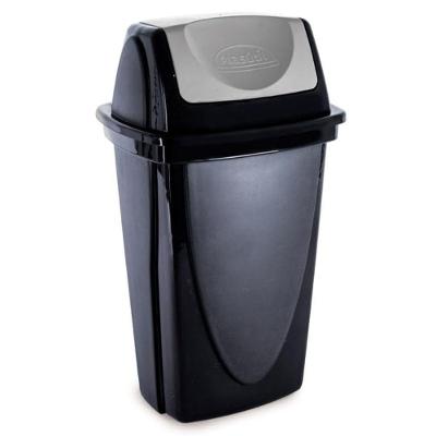 Lixeira e Black 3486 14L Plástico Basculante Tampa Removível Preto Fosco Plasútil