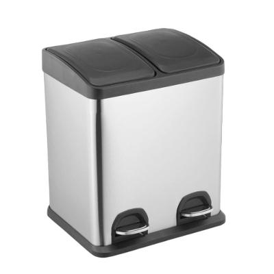 Lixeira Mood 15L Aço Inox Abertura por Pedal 2 Compartimentos Prata