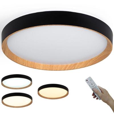 Plafon LED 3 Tons Dimerizável com Controle Remoto Amadeirado AB Mídia L10072