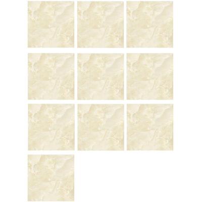 Placa Adesiva Marmore 3D Autocolante PVC Liso Brilhante Bege 10 Uni