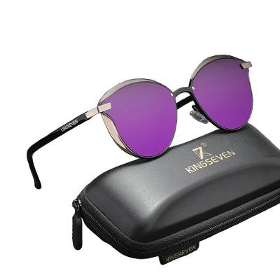 Óculos de Sol Unissex Oversized Estilo Cat-eye Acrílico Roxo Kingseven