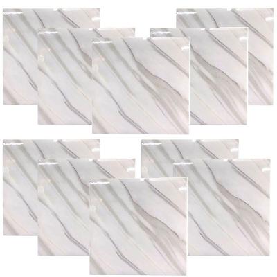 Placa Adesiva 3D Marmore Liso Sólido PVC Autocolante Cinza Ideal Importados 60CM 10 Uni