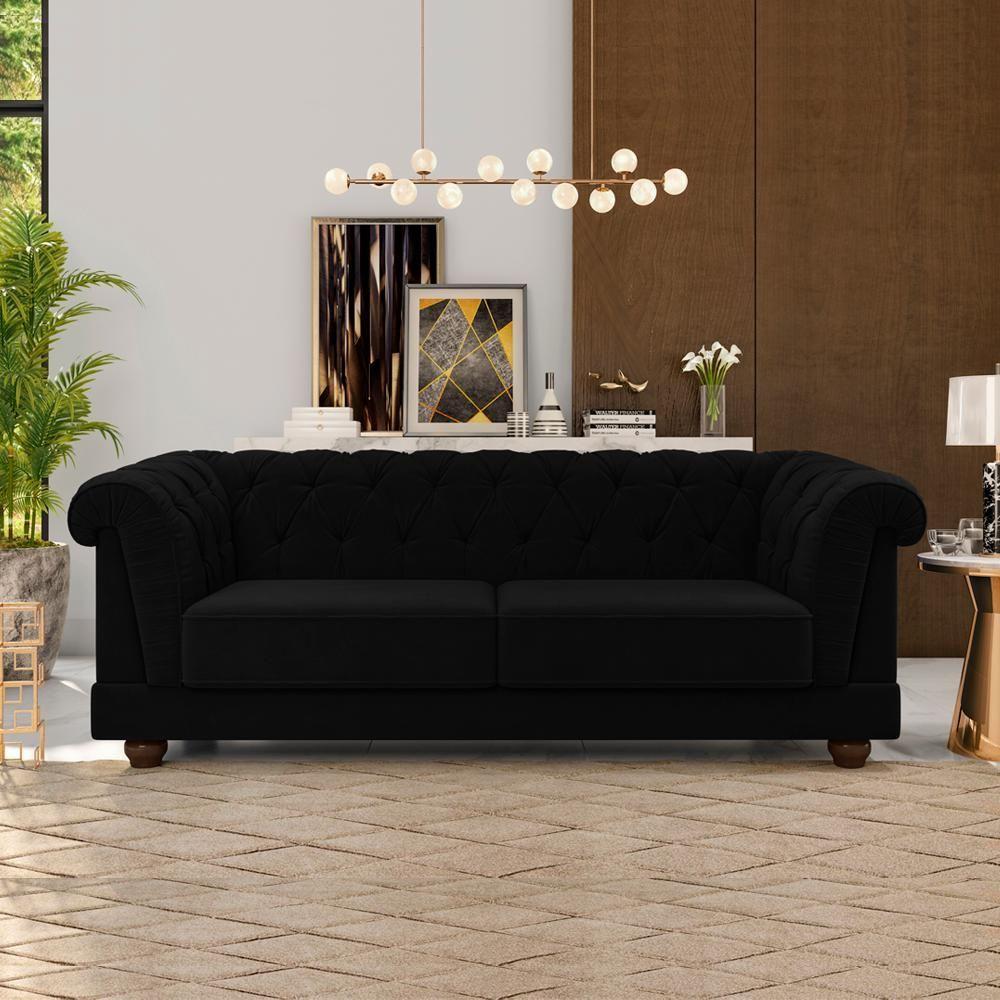 Sofa 3 Lugares 220 Cm Ponteio Veludo Sl 944 Moll Sl 944 - 3