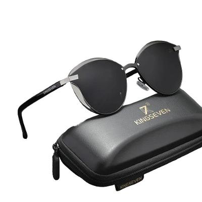 Óculos de Sol Unissex Cat-eye Oversized Prateado Cinza Kingseven