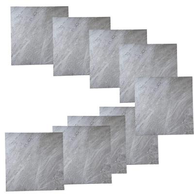 Piso Vinílico Autocolante BSL3836 PVC Quadrado Brilhante para Interno Cinza Braslu 10 Unidades