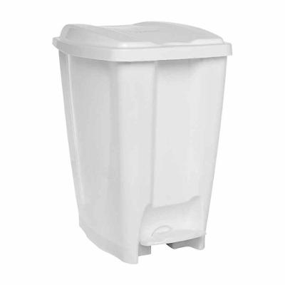Lixeira com Pedal 20L Plástico Abertura com Acionamento por Pedal Branco Jaguar