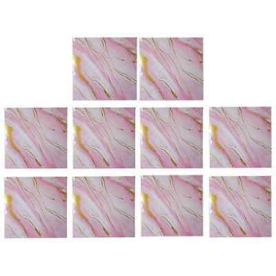 Papel de Parede Autocolante Marmore 3D Moderno PVC Adesivo Removível Roxo Leva Pra Malhar Kit 10