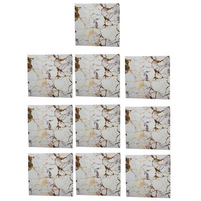 Papel de Parede 3D Mármore Liso Moderno PVC Autocolante Branco Leva Pro Pet Kit 10 Unidades