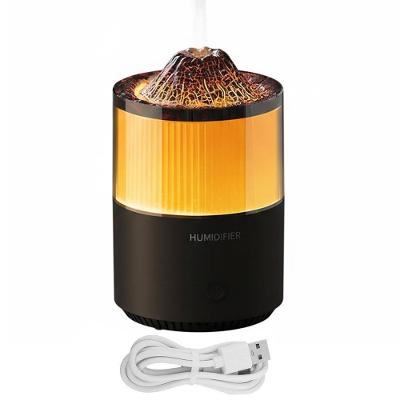 Umidificador Vulcão com Aromatizador e Iluminação LED Preto 0,2L Filtro Lavável Desligamento