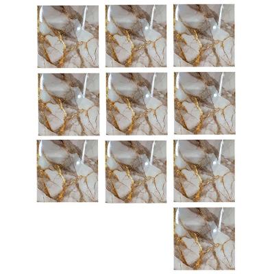 Papel de Parede Marmore 3D Moderno PVC Autocolante Marrom Leva Pra Malhar Kit 10 Unidades