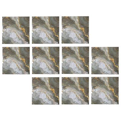 Papel de Parede Marmore 3D Moderno PVC Adesivo Removível Verde Mundo LGBT Kit 10 un