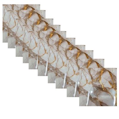 Papel de Parede 3D Mármore Liso Moderno PVC Autocolante Removível Marrom Compre Desejos Kit 10
