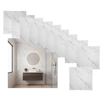 Papel de Parede Adesivo Marmore Falso 3D Vinílico Autocolante Branco Leva Pra Casa 36M2