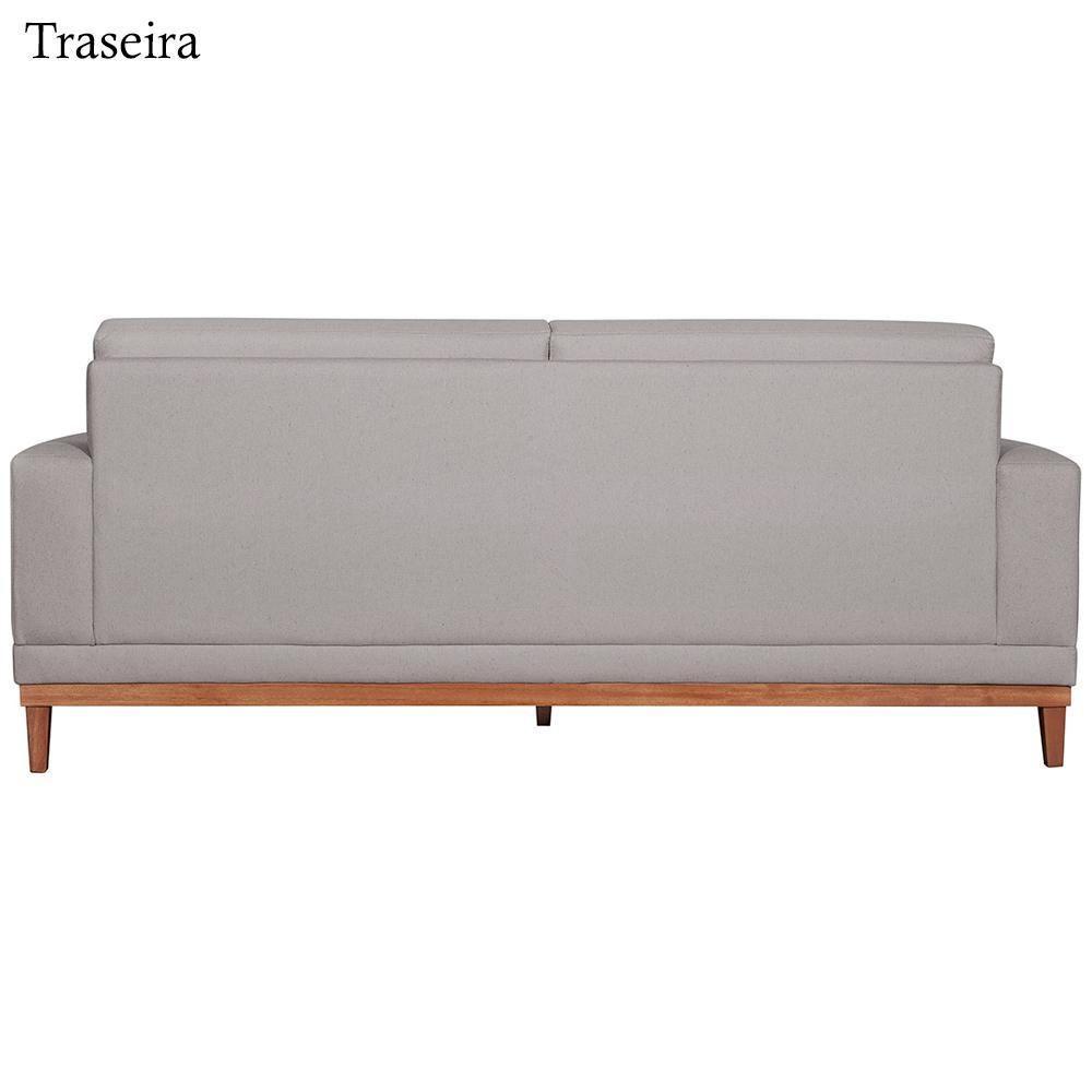 Sofa 3 Lugares 180 Cm Crons Linho Cinza Vazzano Cinza - 4