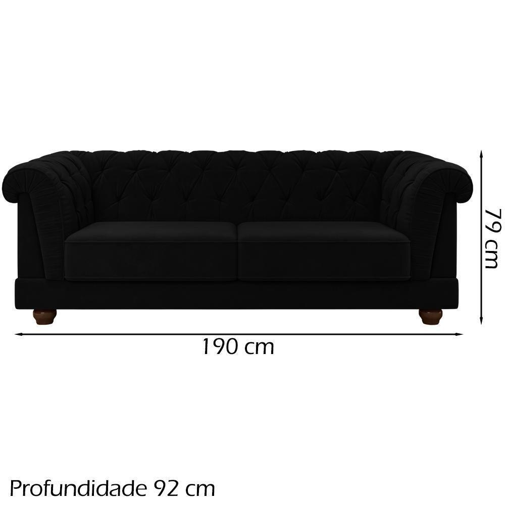 Sofa 2 Lugares 190 Cm Ponteio Veludo Sl 944 Moll Sl 944 - 6