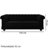 Sofa 2 Lugares 190 Cm Ponteio Veludo Sl 944 Moll Sl 944 - 11