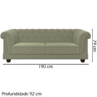 Sofa 2 Lugares 190 Cm Ponteio Veludo Sl 940 Moll Sl 940 - 6