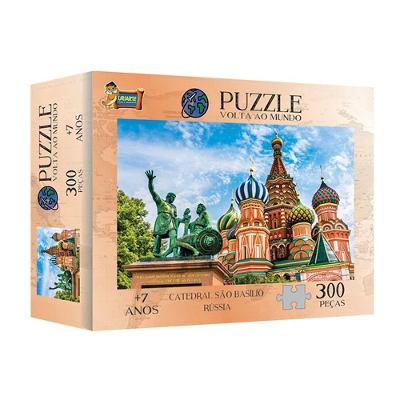 Quebra-cabeça Volta ao Mundo Rússia em Papel Cartão 300 Peças Cinza Uriarte
