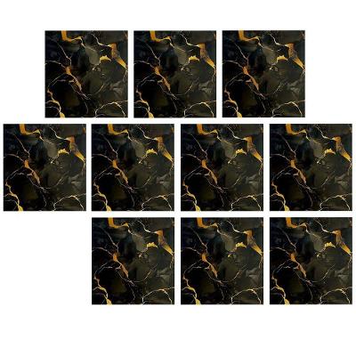 Papel de Parede Marmore 3D Liso Sólido PVC Autocolante Removível Preto Leva Pra Malhar Kit 10