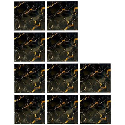 Papel de Parede Marmore 3D Liso Moderno PVC Adesivo Removível Preto Mundo LGBT 10 Unidades