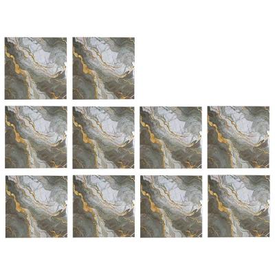 Papel de Parede Marmore 3D Liso Moderno PVC Autocolante Cinza Leva Pra Malhar Kit 10 Unidades
