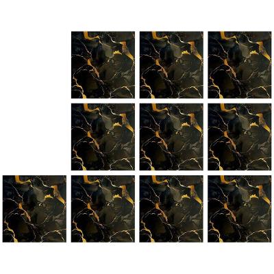 Papel de Parede Marmore 3D Liso PVC Autocolante Removível Preto AB Mídia Kit 10 Unidades 36M2