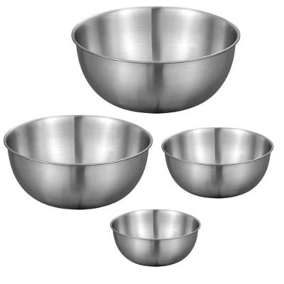 Tigela Bowl Inox Kit 4 Uni Multiuso Resistente Durável para Preparo Salada Fruta Inox Ideal