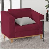 Kit Sofá 2 Lugares e 2 Poltronas Europa Suede Bordô - 5