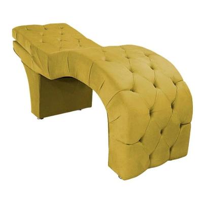 Maca Estética Estofada Reclinável Ergonômica Suede Marilia Cor:amarelo