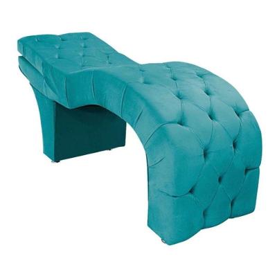 Maca Estética Estofada Reclinável Ergonômica Veludo Ludmilla Cor:azul Turquesa