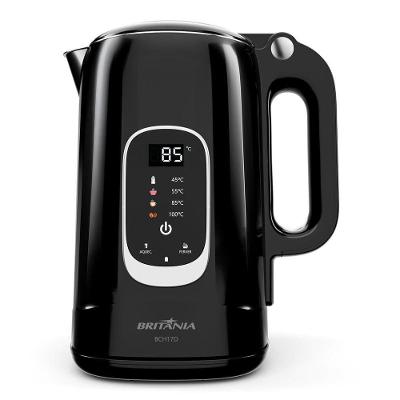 Chaleira Elétrica Britânia BCH17D 1800W 1,7L Aço Inox Preto Painel Touch 220V