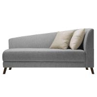 Recamier Heitor 140cm Com Almofada Lado Esquerdo Suede Cor Cinza/bege - 1