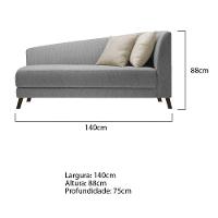 Recamier Heitor 140cm Com Almofada Lado Esquerdo Suede Cor Cinza/bege - 5