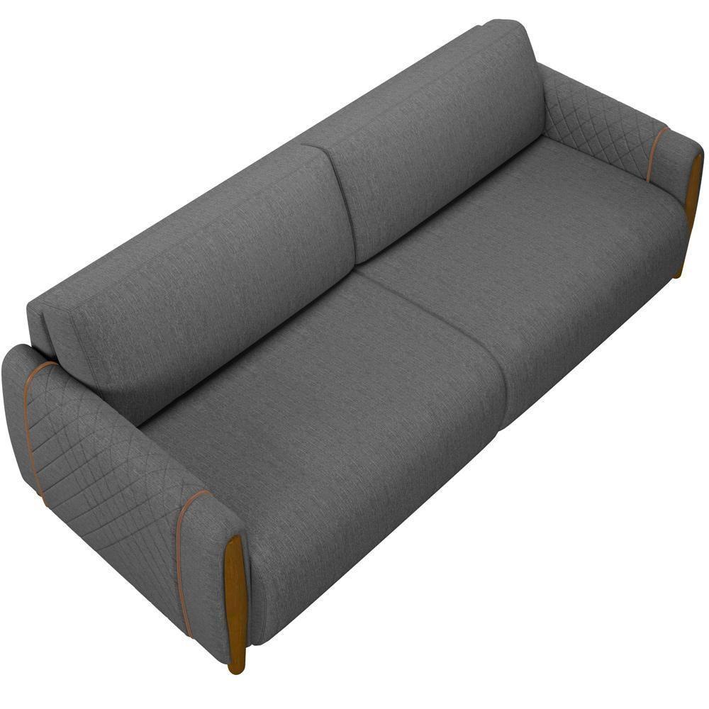 Kit Sofá 02 Lugares 168Cm Com 02 Poltronas Flora M03 Chumbo - 2