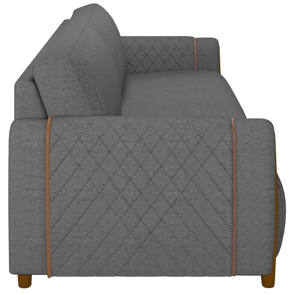 Kit Sofá 02 Lugares 168Cm Com 02 Poltronas Flora M03 Chumbo - 5